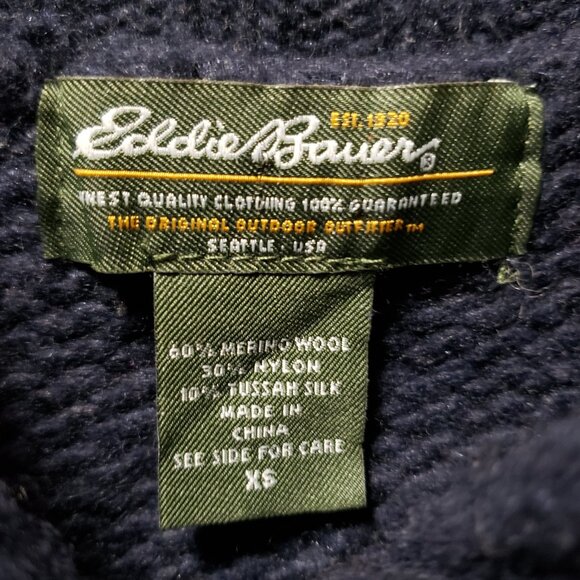 VTG Eddie Bauer Snowflake Silk/Wool blend Ski Sweater - Picture 4 of 6